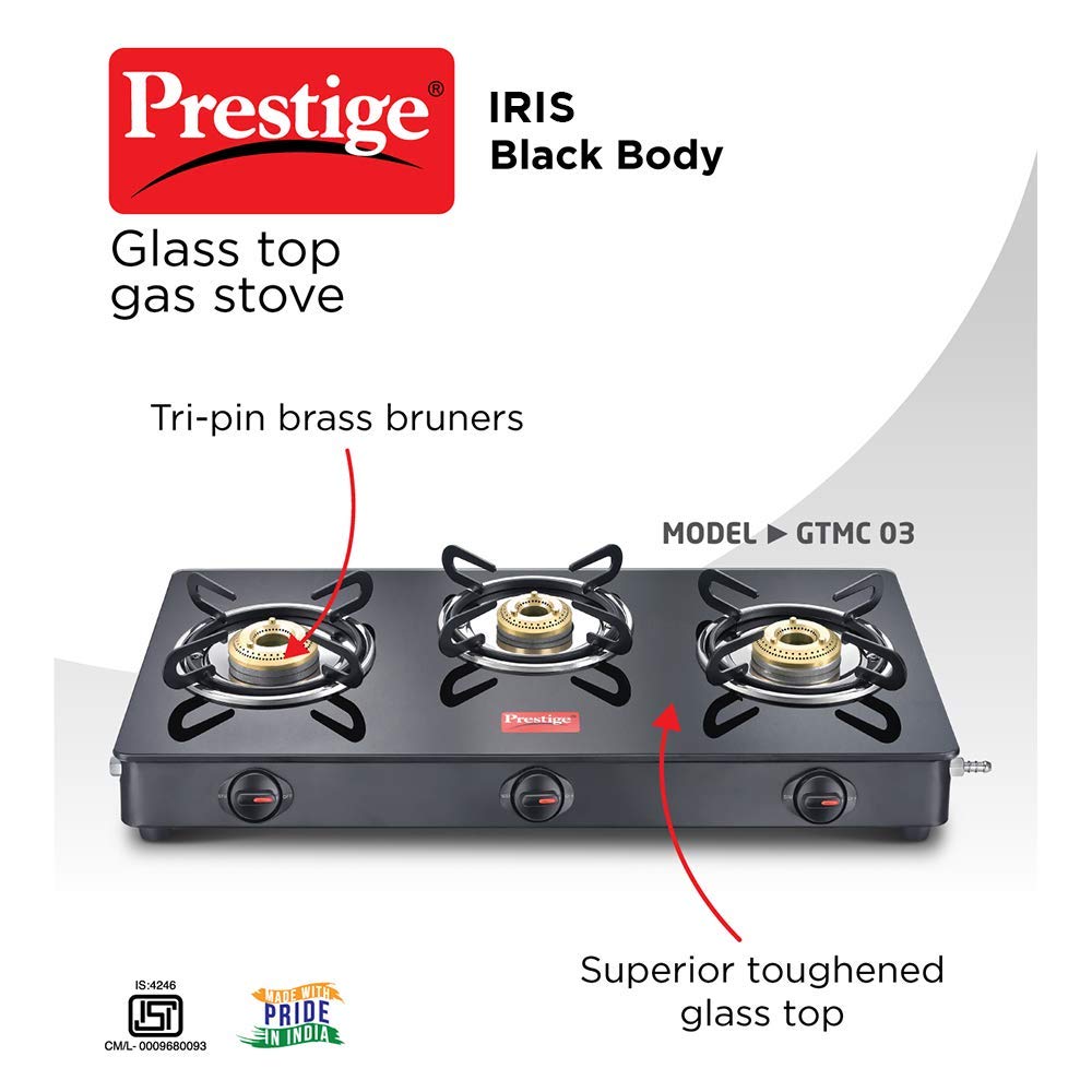 Prestige 1.5 Litre Kettle 1500-watts, Red + Prestige IRIS LPG Gas Stove